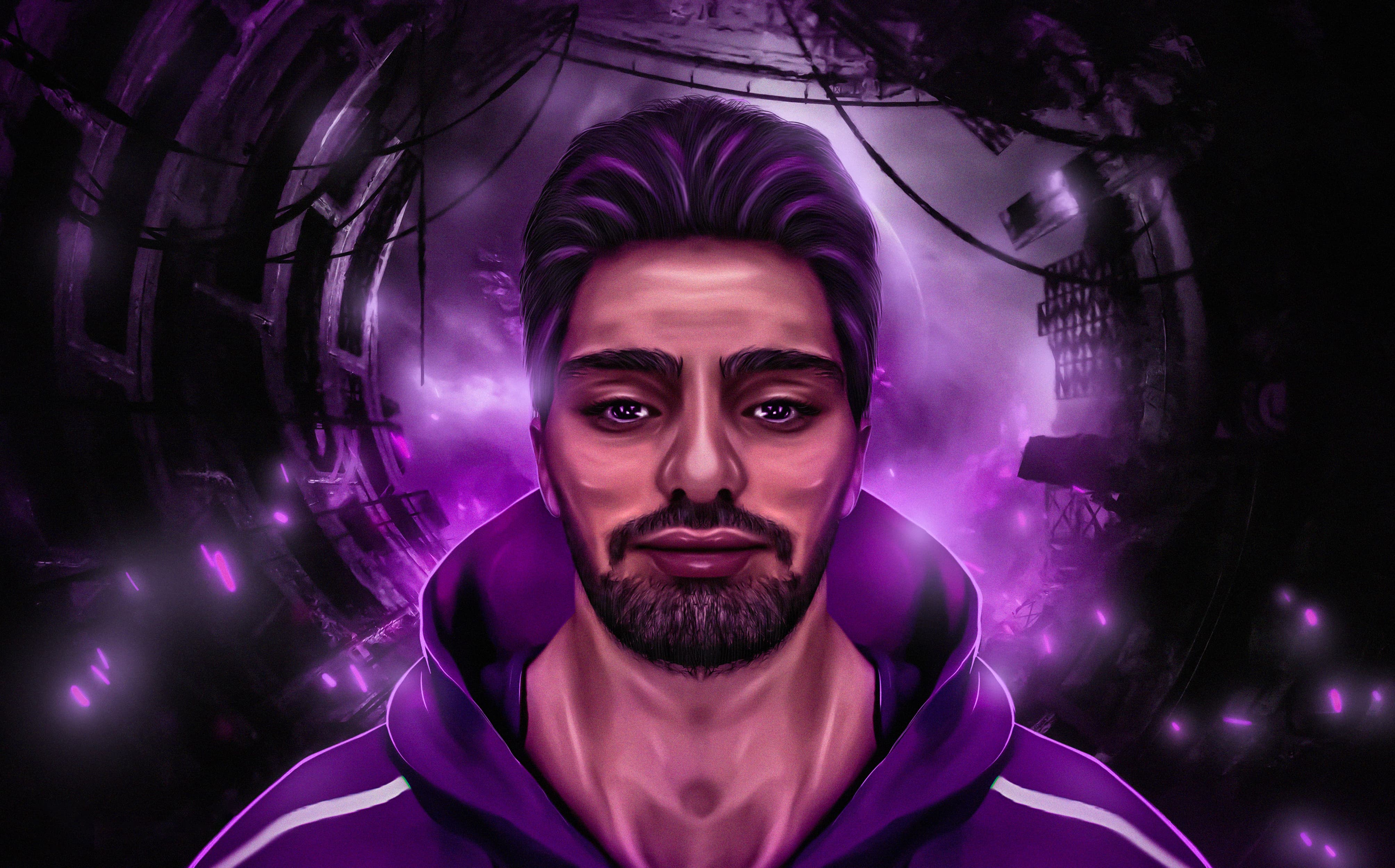 Digital Painting Purple Man Design By @ikhosravy