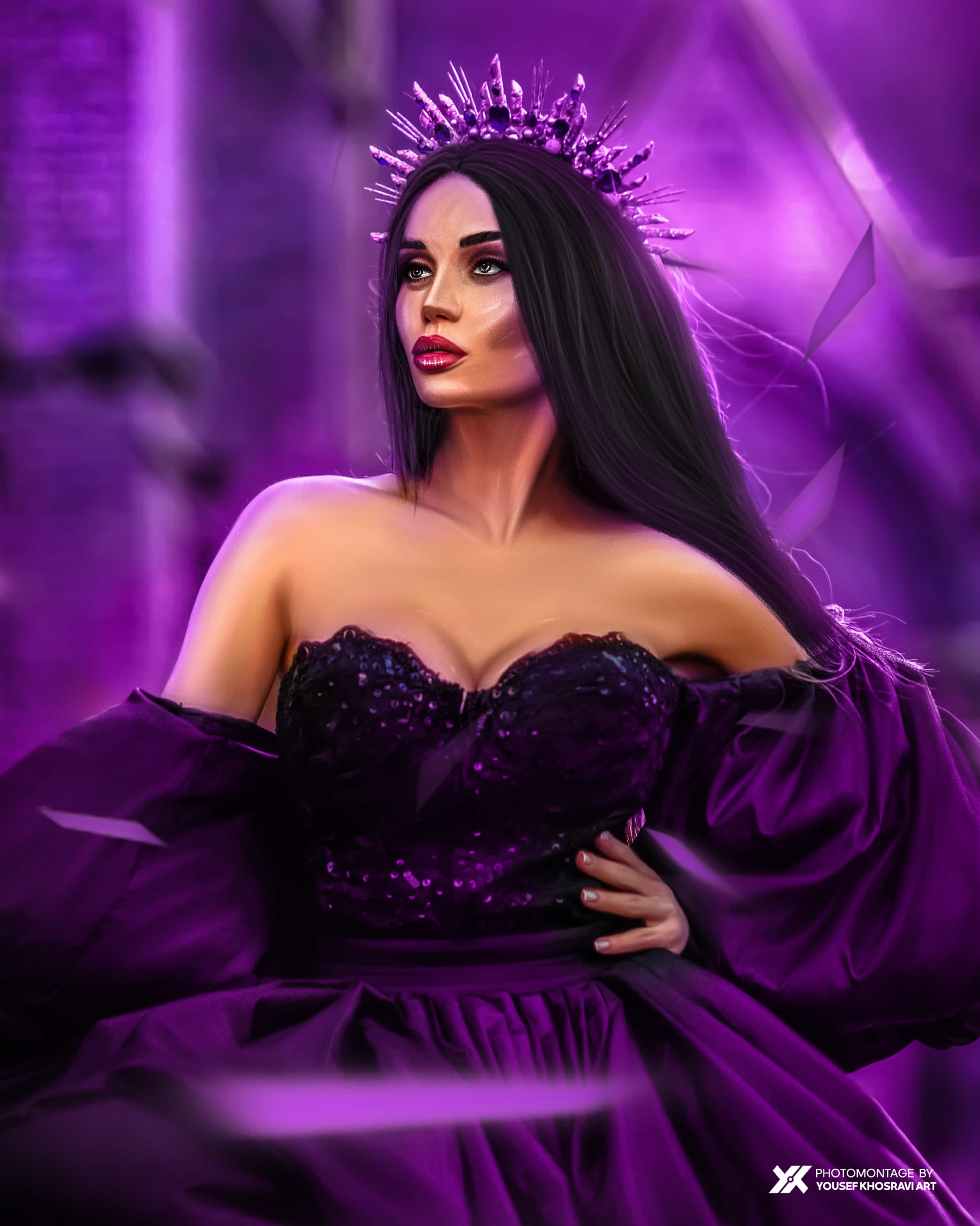 Digital Painting Purple Queen Design By @ikhosravy
